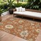 Edge Collections - 8' x 10' - Orange - Area Rug for Floral Indoor Use and Outdoor Washable - 1 Piece